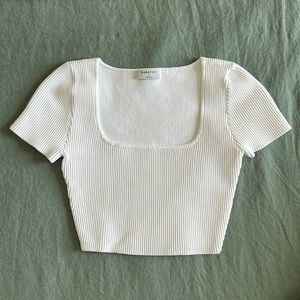 White Babaton Cropped Tee